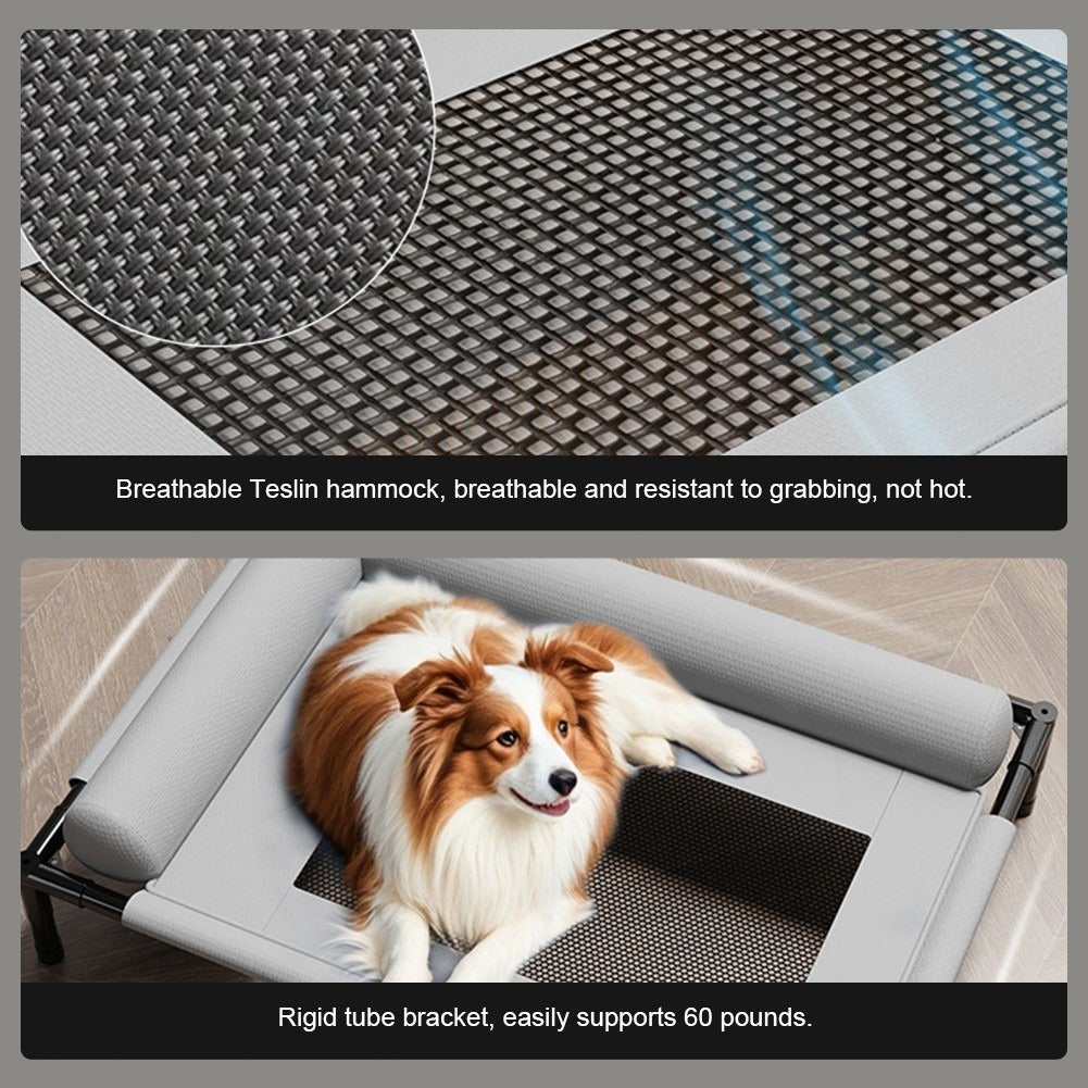 Elevated Cooling Dog Bed with Bolster – detail view 9