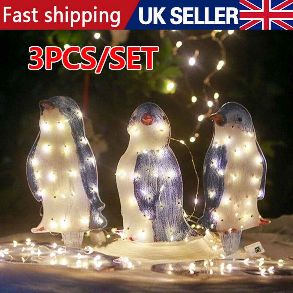 Light-Up Acrylic Penguin Trio – detail view 7