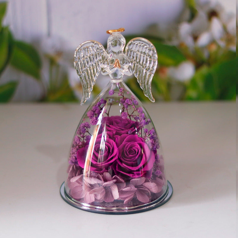 Preserved Rose Glass Angel Keepsake – detail view 8