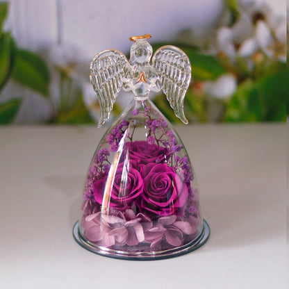 Preserved Rose Glass Angel Keepsake – detail view 8