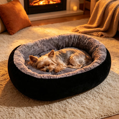 Plush Fleece Pet Basket Bed – detail view 3