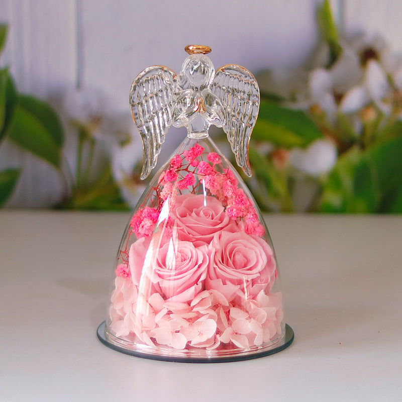Preserved Rose Glass Angel Keepsake – detail view 1