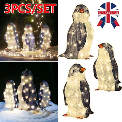Light-Up Acrylic Penguin Trio – detail view 6
