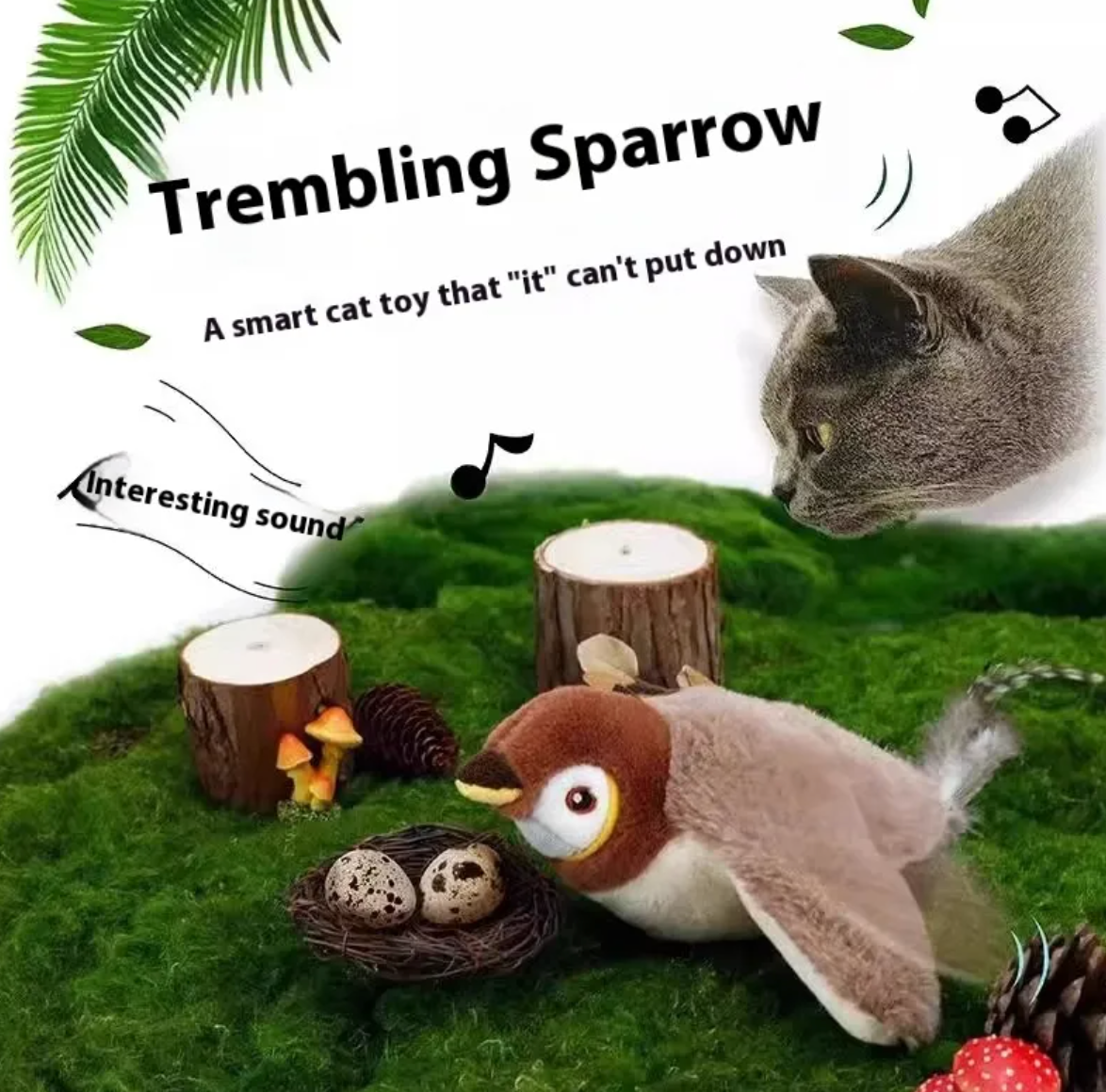 Moving Plush Bird Pet Toy