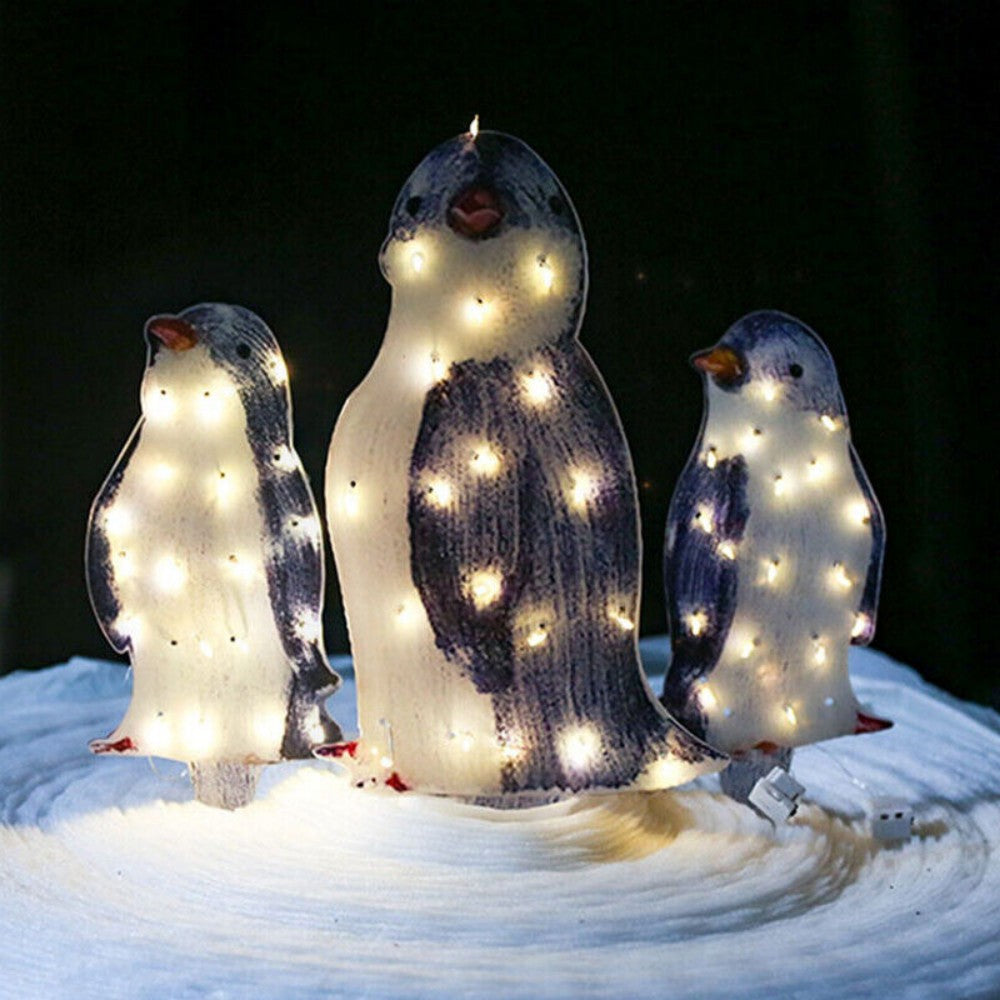 Light-Up Acrylic Penguin Trio – detail view 3