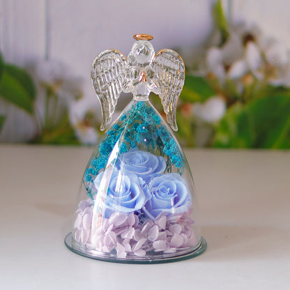 Preserved Rose Glass Angel Keepsake – detail view 6